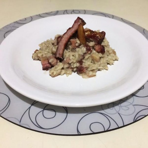 Risoto de costelinha defumada e pinhão