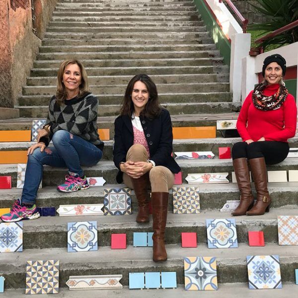 Escadaria preparada para os visitantes