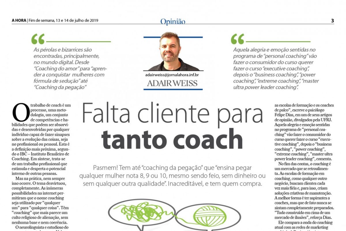 Falta cliente para tanto coach