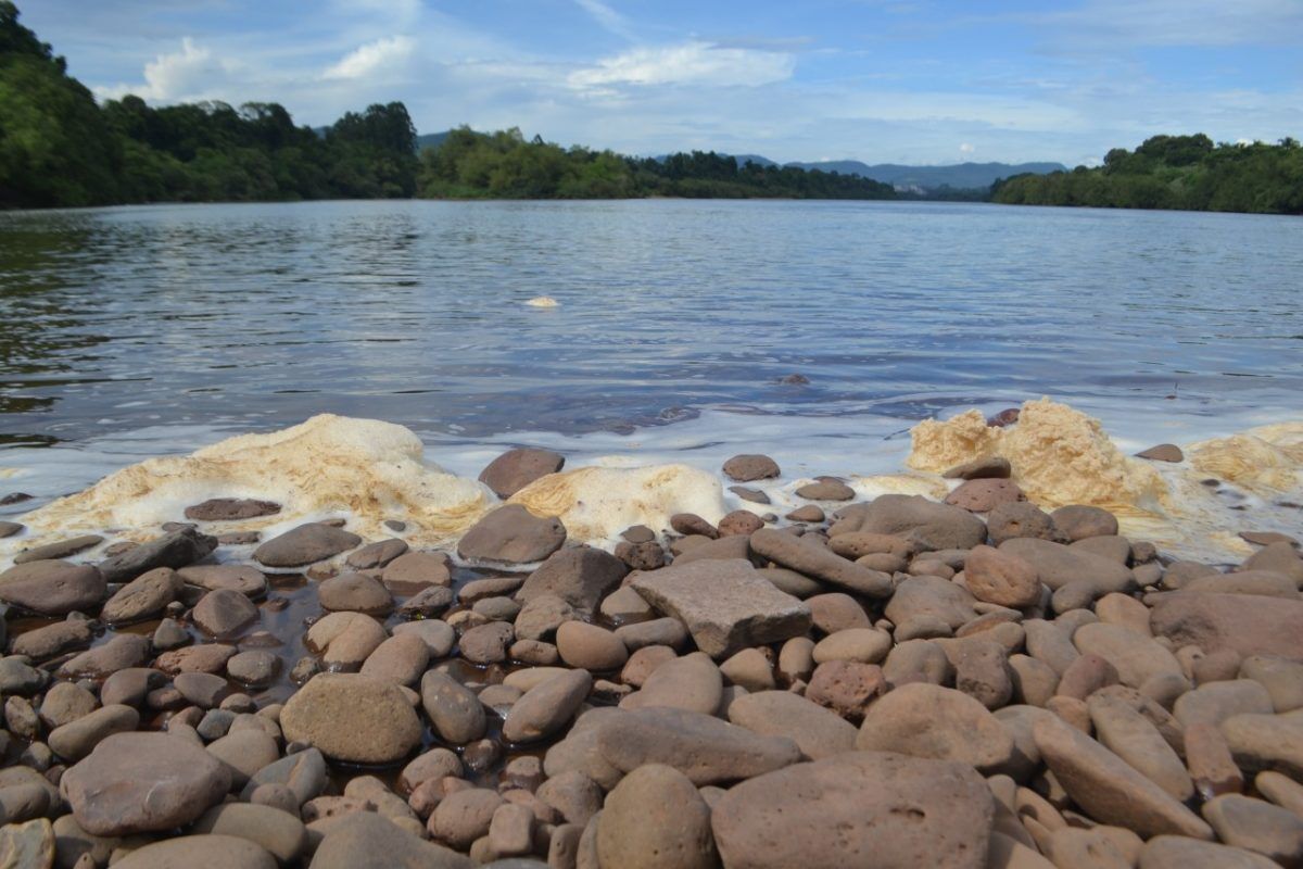 Órgãos investigam causa de espuma no rio