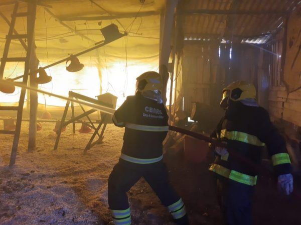 Incêndio atinge aviário em Capitão