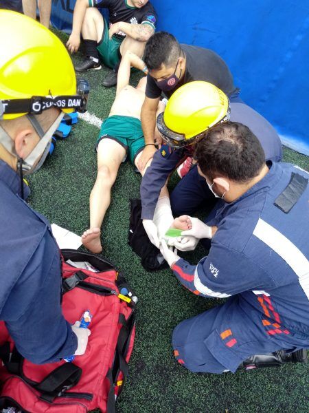 Bombeiros atendem fratura exposta na Copa Sete