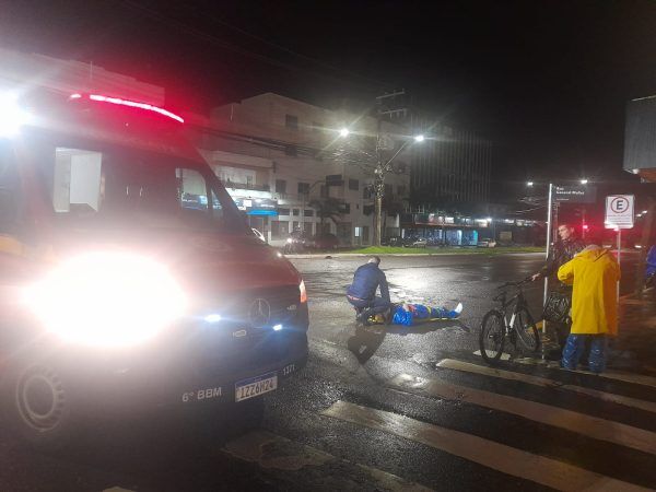Ciclista sofre ferimentos no centro de Lajeado