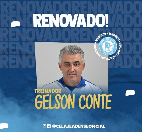 Lajeadense renova contrato com Gelson Conte e comissão técnica