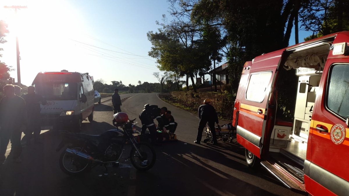 Colisão entre duas motos deixa três feridos em Forquetinha