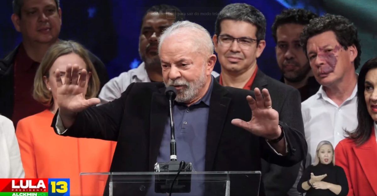 Em primeiro pronunciamento, Lula afirma que vencerá segundo turno