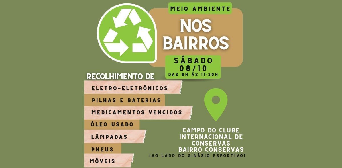 “Meio Ambiente nos Bairros” visita o Conservas neste sábado