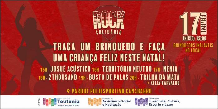 Rock Solidário ocorre dia 17 de dezembro em Teutônia