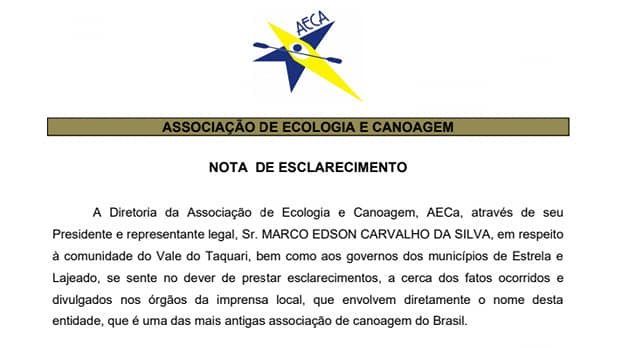 Aeca de Estrela publica nota sobre contratação de transporte a Brasília