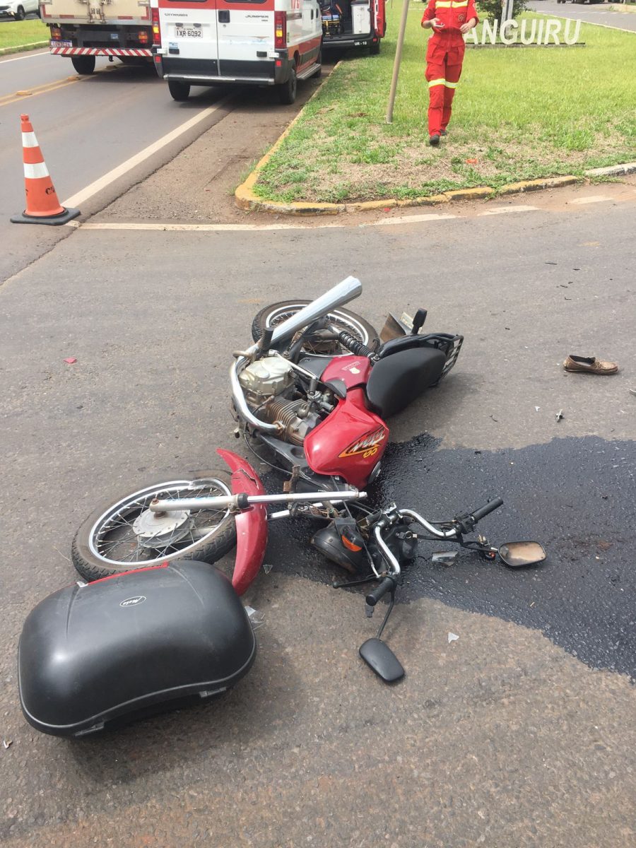 Acidente deixa motociclista ferido na ERS-128, em Teutônia