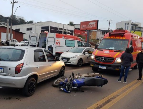 Motociclista sofre ferimentos na ERS-129, em Encantado