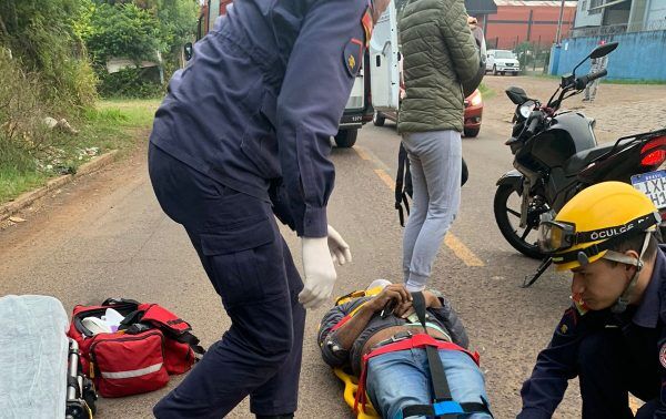 Motociclista sofre queda no bairro Olarias