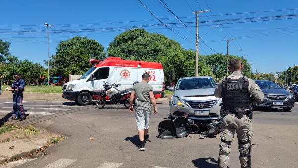 Acidente deixa motociclista ferido no centro de Lajeado