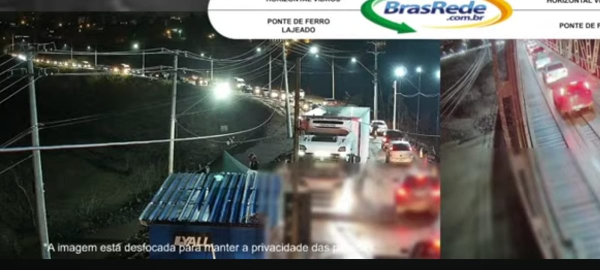 Caminhão tenta acessar Ponte de Ferro