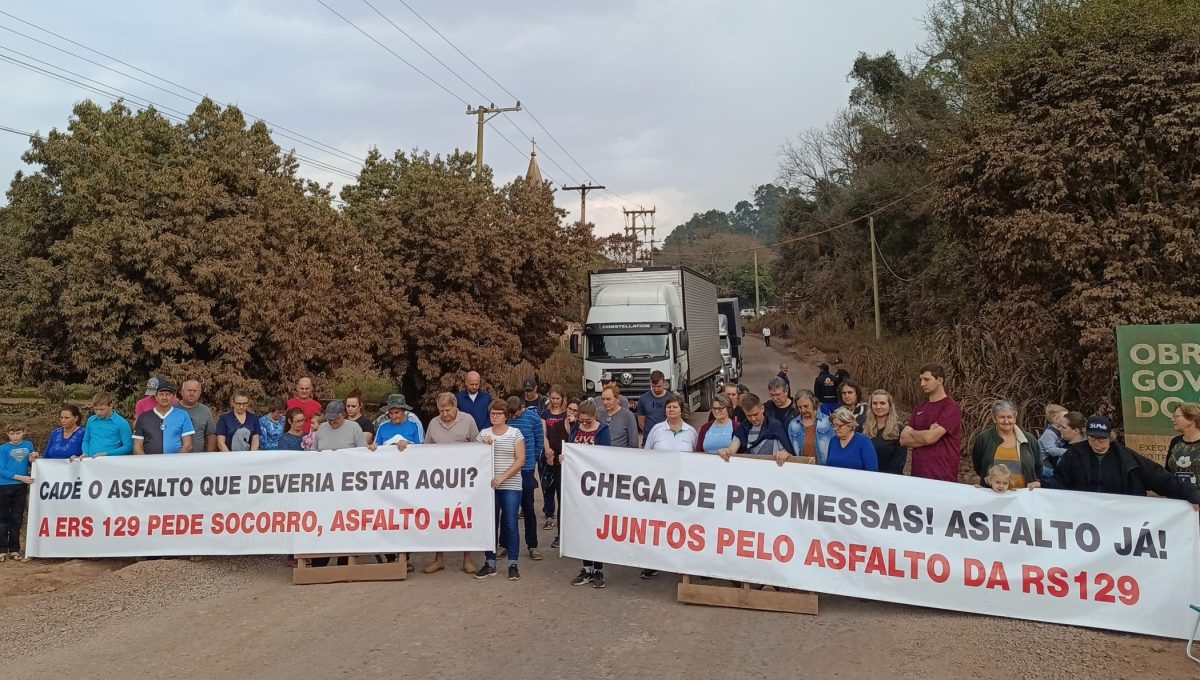 Novo protesto pede pavimentação da ERS-129