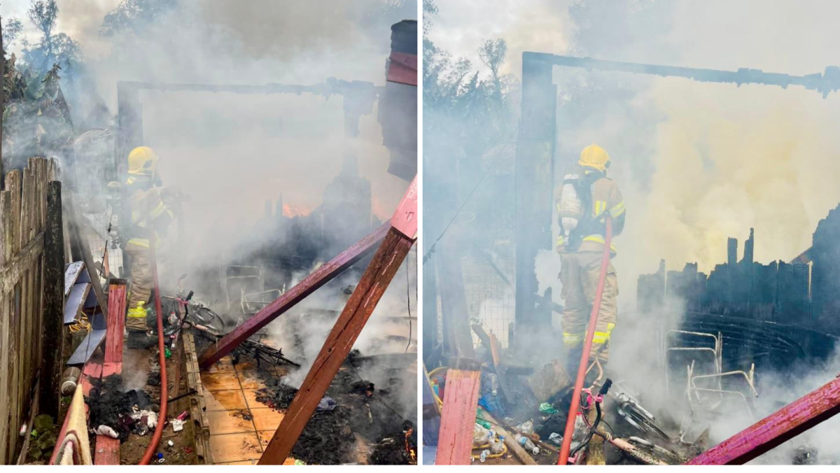 Incêndio atinge casa de madeira no São Francisco, em Taquari