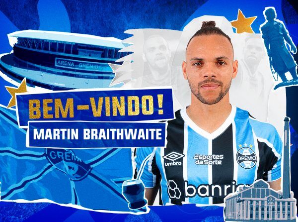 Atacante Martin Braithwaite é o novo reforço do Grêmio