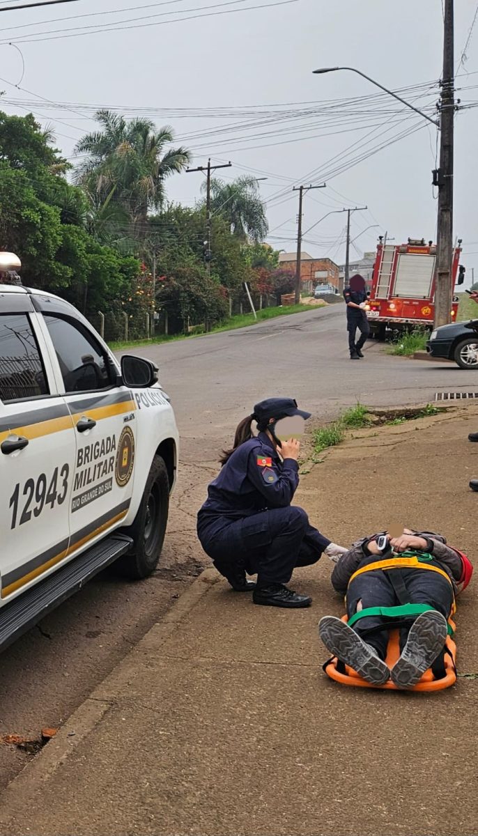 Colisão entre carro e moto deixa motociclista ferido em Arroio do Meio