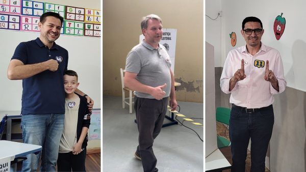 Os três candidatos de Encantado votaram pela manhã