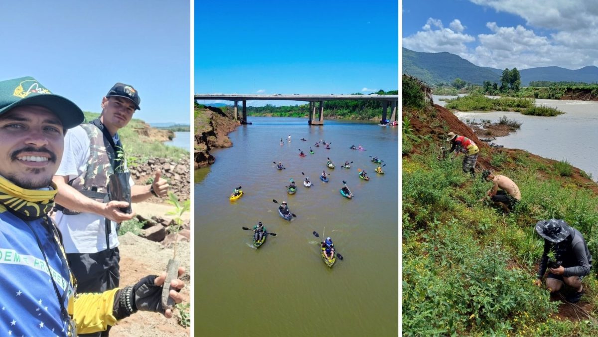 Caiaqueiros reflorestam 42 quilômetros de margens do Rio Taquari