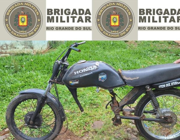 Brigada Militar prende homem e recupera motocicleta furtada