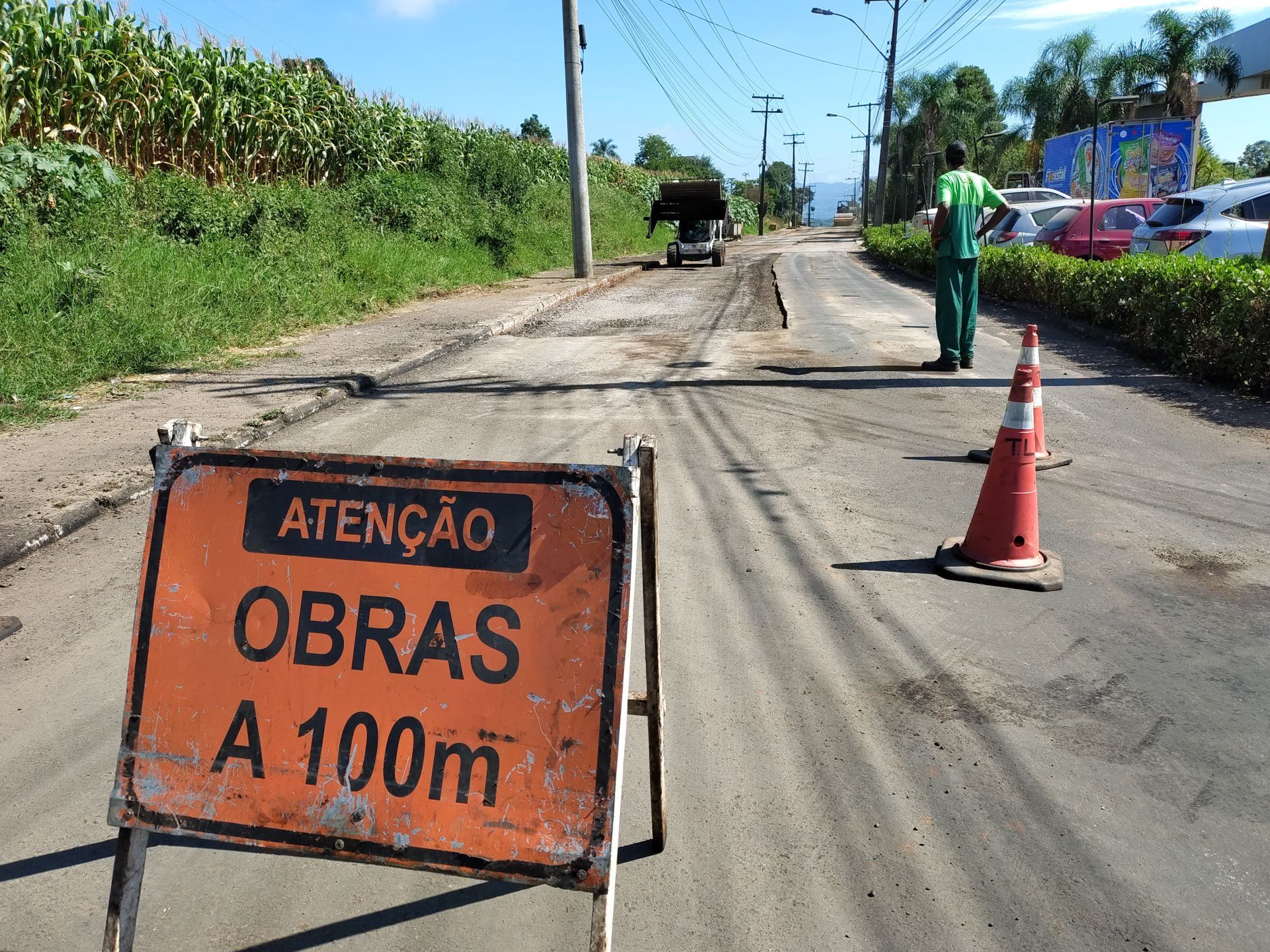 Obras causam desvio no acesso à Ponte de Ferro, em Lajeado