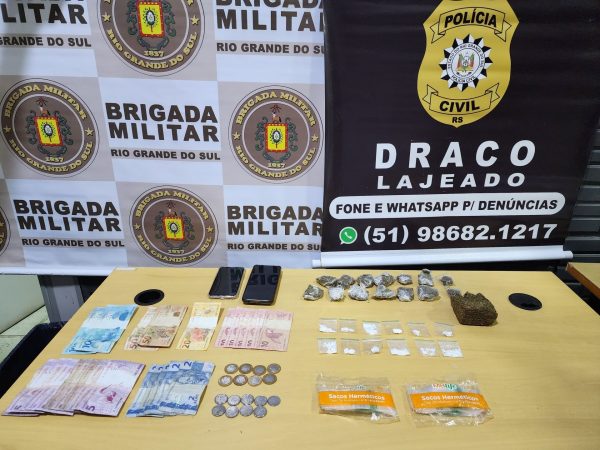 Polícia prende cinco em operação contra o tráfico de drogas em Lajeado