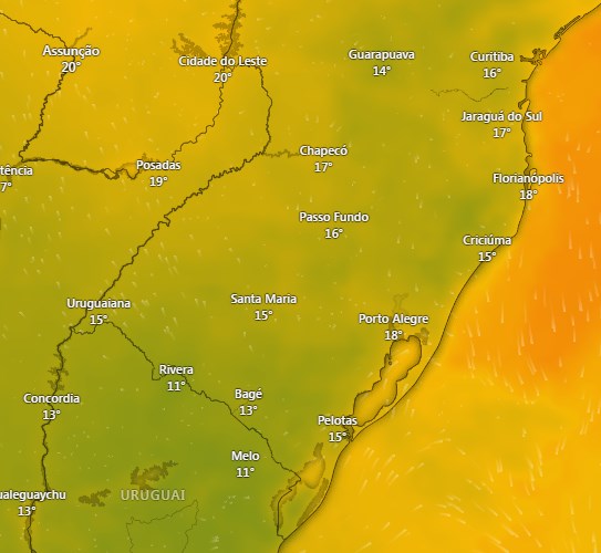 Chuva retorna no feriado e frio marca o domingo de Páscoa